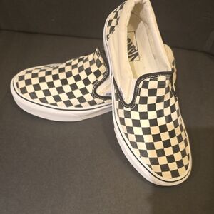 Vans Men's Classic Checkerboard Canvas Sneakers - Black and Cream